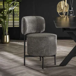 LifestyleFurn Eetkamerstoelen Bouclé / Teddy|Eetkamerstoelen Zonder Armleuning|Draaibare Eetkamerstoel Karlita Bouclé