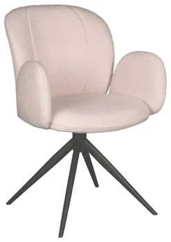 LABEL51 Eetkamerstoelen Bouclé / Teddy|Draaibare Eetkamerstoelen|Draaibare Eetkamerstoel Kimball Bouclé