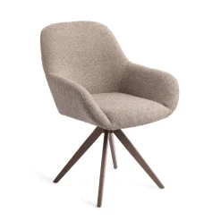 Jesper Home Beige Eetkamerstoelen|Draaibare Eetkamerstoelen|Draaibare Eetkamerstoel Kushi Turn Brown