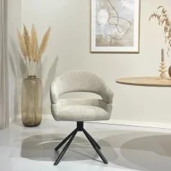 Livingfurn Draaibare Eetkamerstoelen|Eetkamerstoelen Met Armleuning|Draaibare Eetkamerstoel Linn