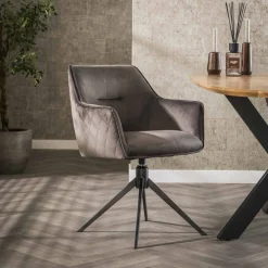 LifestyleFurn Eetkamerstoelen Velvet / Fluweel|Beige Eetkamerstoelen|Draaibare Eetkamerstoel Lavonne Velvet