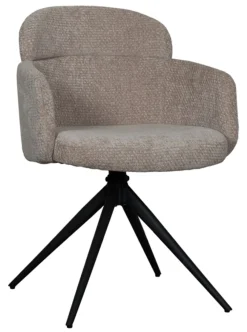 LABEL51 Draaibare Eetkamerstoelen|Eetkamerstoelen Met Armleuning|Draaibare Eetkamerstoel Levi Elite stof