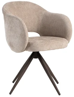 LABEL51 Draaibare Eetkamerstoelen|Eetkamerstoelen Met Armleuning|Draaibare Eetkamerstoel Lela Elite stof