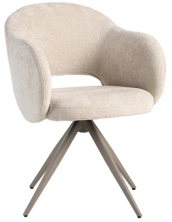LABEL51 Draaibare Eetkamerstoelen|Eetkamerstoelen Met Armleuning|Draaibare Eetkamerstoel Lela Elite stof