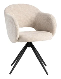 LABEL51 Draaibare Eetkamerstoelen|Eetkamerstoelen Met Armleuning|Draaibare Eetkamerstoel Lela Elite stof