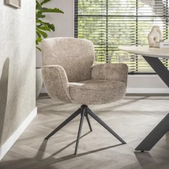 LifestyleFurn Chenille Eetkamerstoelen|Draaibare Eetkamerstoelen|Draaibare Eetkamerstoel Laisa Chenille