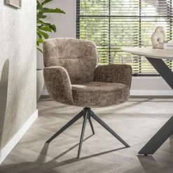 LifestyleFurn Chenille Eetkamerstoelen|Draaibare Eetkamerstoelen|Draaibare Eetkamerstoel Laisa Chenille