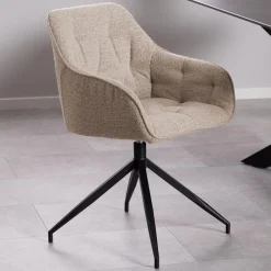 Bendt Eetkamerstoelen Bouclé / Teddy|Draaibare Eetkamerstoelen|Draaibare Eetkamerstoel Loren Bouclé