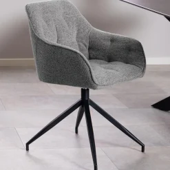 Bendt Eetkamerstoelen Bouclé / Teddy|Draaibare Eetkamerstoelen|Draaibare Eetkamerstoel Loren Bouclé