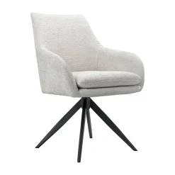 Richmond Interiors Chenille Eetkamerstoelen|Beige Eetkamerstoelen|Draaibare Eetkamerstoel Lisonne Chenille, kleur Crème Cream