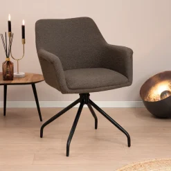 Sohome Eetkamerstoelen Bouclé / Teddy|Draaibare Eetkamerstoelen|Draaibare Eetkamerstoel Lori Bouclé