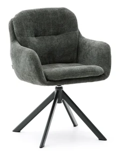 Kave Home Chenille Eetkamerstoelen|Beige Eetkamerstoelen|Draaibare Eetkamerstoel Lexa Chenille