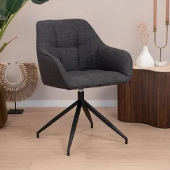Sohome Beige Eetkamerstoelen|Draaibare Eetkamerstoelen|Draaibare Eetkamerstoel Loa