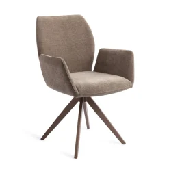 Jesper Home Beige Eetkamerstoelen|Draaibare Eetkamerstoelen|Draaibare Eetkamerstoel Misaki Turn Brown
