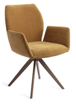 Jesper Home Beige Eetkamerstoelen|Draaibare Eetkamerstoelen|Draaibare Eetkamerstoel Misaki Turn Brown
