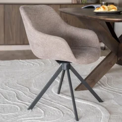 Eleonora Beige Eetkamerstoelen|Draaibare Eetkamerstoelen|Draaibare Eetkamerstoel Mamé