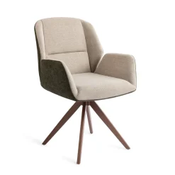 Jesper Home Beige Eetkamerstoelen|Draaibare Eetkamerstoelen|Draaibare Eetkamerstoel Myoko Turn Brown