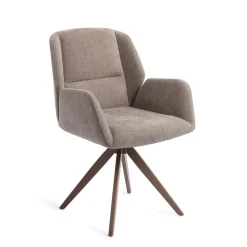 Jesper Home Beige Eetkamerstoelen|Draaibare Eetkamerstoelen|Draaibare Eetkamerstoel Myoko Turn Brown