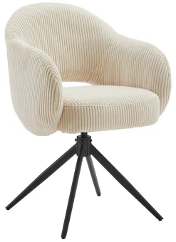 Artistiq Living Eetkamerstoelen Met Armleuning|Draaibare Eetkamerstoel Melodee Ribstof