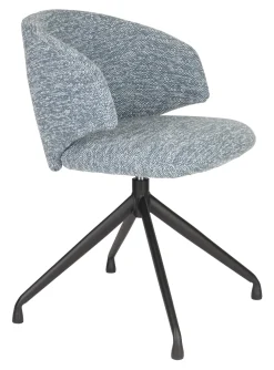 ZILT Draaibare Eetkamerstoelen|Eetkamerstoelen Zonder Armleuning|Draaibare Eetkamerstoel Mikea Draaibaar, kleur Blauw