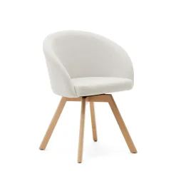 Kave Home Chenille Eetkamerstoelen|Draaibare Eetkamerstoelen|Draaibare Eetkamerstoel Marvin Chenille
