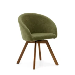Kave Home Chenille Eetkamerstoelen|Draaibare Eetkamerstoelen|Draaibare Eetkamerstoel Marvin Chenille