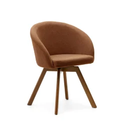 Kave Home Chenille Eetkamerstoelen|Draaibare Eetkamerstoelen|Draaibare Eetkamerstoel Marvin Chenille