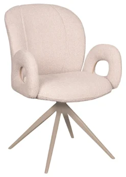 LABEL51 Eetkamerstoelen Bouclé / Teddy|Draaibare Eetkamerstoelen|Draaibare Eetkamerstoel Neo Bouclé