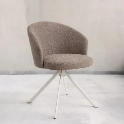 Jesper Home Draaibare Eetkamerstoelen|Eetkamerstoelen Met Armleuning|Draaibare Eetkamerstoel Niimi Revolve White Saving Greige