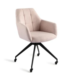 Jesper Home Beige Eetkamerstoelen|Draaibare Eetkamerstoelen|Draaibare Eetkamerstoel Noto Caster Black