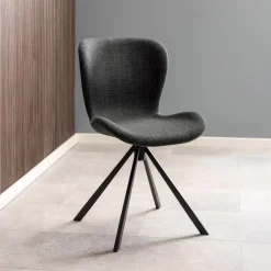 Bendt Draaibare Eetkamerstoelen|Eetkamerstoelen Zonder Armleuning|Draaibare Eetkamerstoel Olle Stof