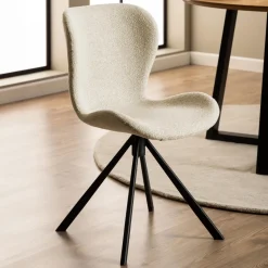Bendt Eetkamerstoelen Bouclé / Teddy|Draaibare Eetkamerstoelen|Draaibare Eetkamerstoel Olle Bouclé