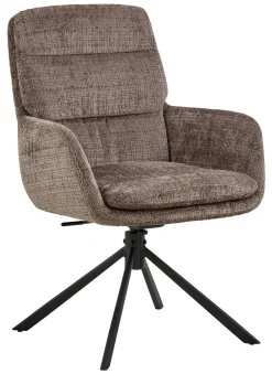 Bendt Chenille Eetkamerstoelen|Beige Eetkamerstoelen|Draaibare Eetkamerstoel Pamla Chenille