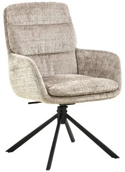 Bendt Chenille Eetkamerstoelen|Beige Eetkamerstoelen|Draaibare Eetkamerstoel Pamla Chenille