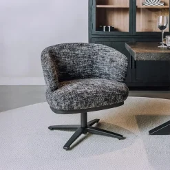 Tower Living Beige Eetkamerstoelen|Draaibare Eetkamerstoelen|Draaibare Eetkamerstoel Perca Lounge