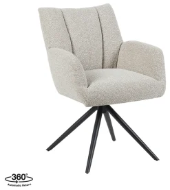 LABEL51 Eetkamerstoelen Bouclé / Teddy|Draaibare Eetkamerstoelen|Draaibare Eetkamerstoel Padua Bouclé