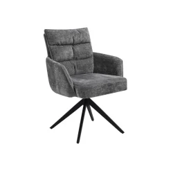 Tower Living Chenille Eetkamerstoelen|Draaibare Eetkamerstoelen|Draaibare Eetkamerstoel Rosora Met armleuning, Chenille