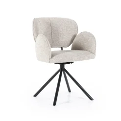 Eleonora Beige Eetkamerstoelen|Draaibare Eetkamerstoelen|Draaibare Eetkamerstoel Rosalin