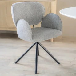 Eleonora Beige Eetkamerstoelen|Draaibare Eetkamerstoelen|Draaibare Eetkamerstoel Rosalin