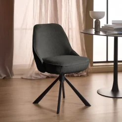 Bendt Chenille Eetkamerstoelen|Beige Eetkamerstoelen|Draaibare Eetkamerstoel Shavana Chenille
