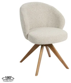 LABEL51 Eetkamerstoelen Bouclé / Teddy|Draaibare Eetkamerstoelen|Draaibare Eetkamerstoel Sabi Bouclé