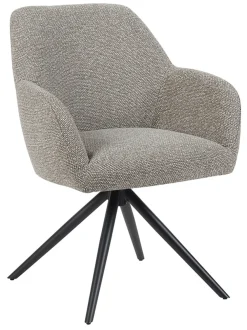 LABEL51 Eetkamerstoelen Bouclé / Teddy|Draaibare Eetkamerstoelen|Draaibare Eetkamerstoel Sayuri Bouclé