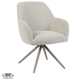 LABEL51 Eetkamerstoelen Bouclé / Teddy|Draaibare Eetkamerstoelen|Draaibare Eetkamerstoel Sayuri Bouclé