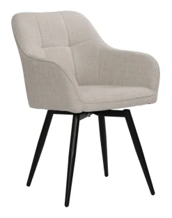 Artistiq Living Draaibare Eetkamerstoelen|Eetkamerstoelen Met Armleuning|Draaibare Eetkamerstoel Shontelle Structuurstof Beige