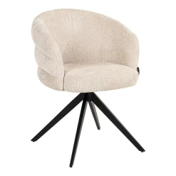 Richmond Interiors Chenille Eetkamerstoelen|Beige Eetkamerstoelen|Draaibare Eetkamerstoel Serenity Chenille, kleur Beige
