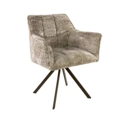 LifestyleFurn Draaibare Eetkamerstoelen|Eetkamerstoelen Met Armleuning|Draaibare Eetkamerstoel Thandie Alura stof, kleur /Bruin Zand