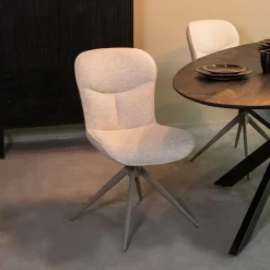 LABEL51 Draaibare Eetkamerstoelen|Draaibare Eetkamerstoel Thorben Canyon stof, kleur /Taupe Naturel
