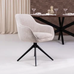 Sohome Sohome Giftcard|Beige Eetkamerstoelen|Draaibare Eetkamerstoel Toby Stof met handgreep