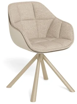 Bendt Beige Eetkamerstoelen|Draaibare Eetkamerstoelen|Draaibare Eetkamerstoel Tywan Bouclé, kleur Beige