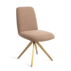 Jesper Home Beige Eetkamerstoelen|Draaibare Eetkamerstoelen|Draaibare Eetkamerstoel Taiwa Turn Gold